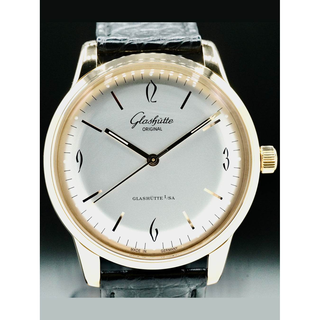 Glashütte 39-52-01-01-04 Original Senator Sixties Rose Gold White Dial