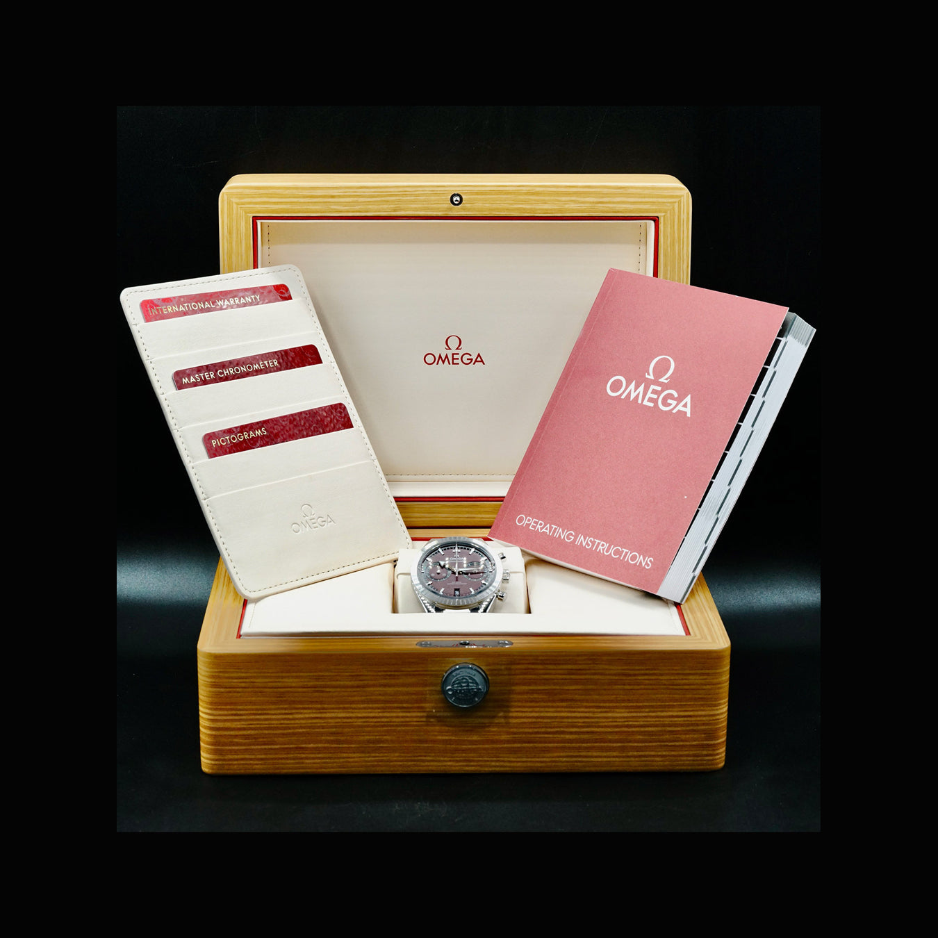 Omega 332.10.41.51.11.001 Speedmaster 57 Coaxial Chronometer Chronograph Red Dial 40.5mm on Bracelet