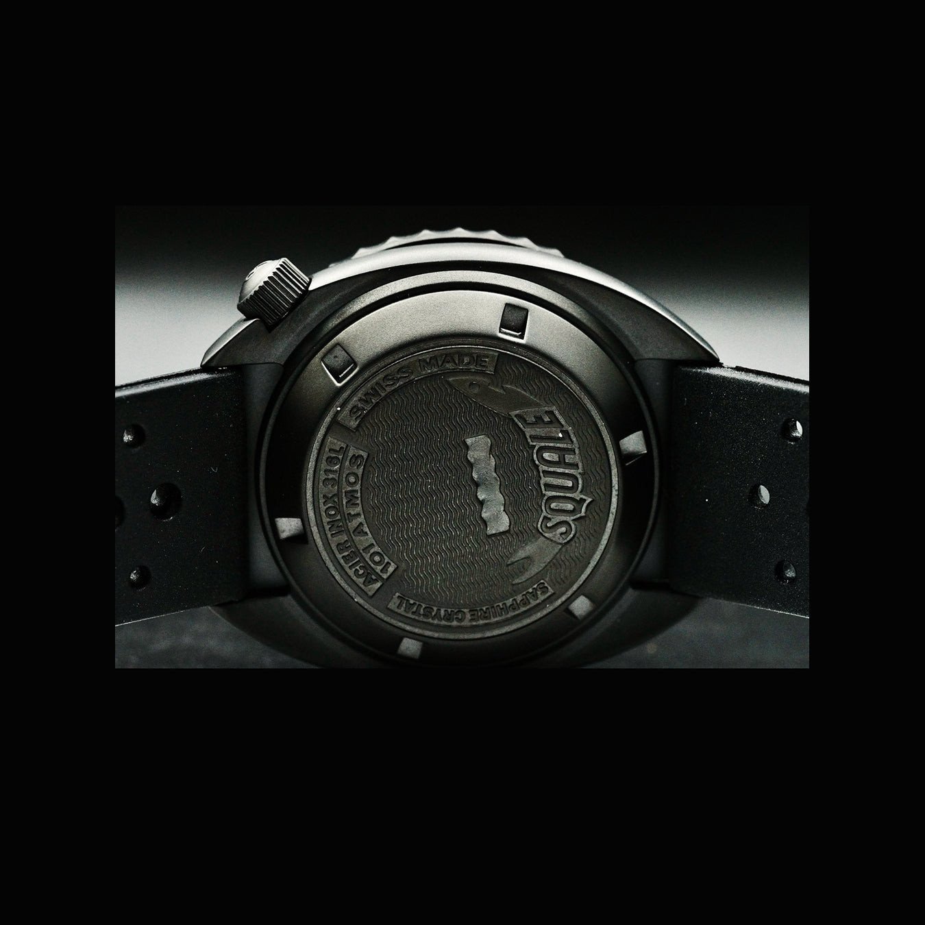 Squale B0834-02 2002.PVD.BKO.BK.NT 2002 Black PVD Black & Orange Bezel Special Edition