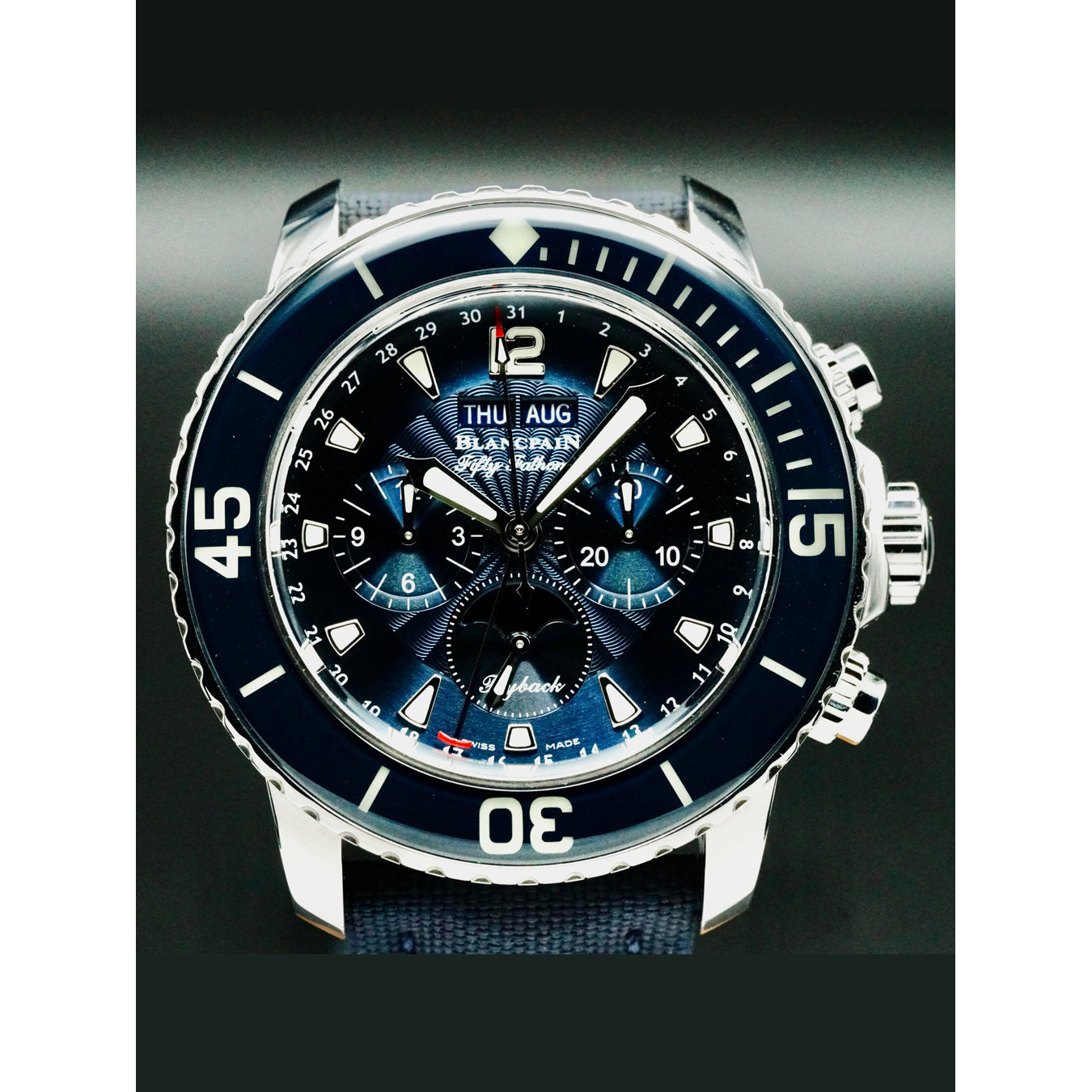 Blancpain 5066F 1140 52A Fifty Fathoms Complete Calendar Flyback Chronograph Moon Phase