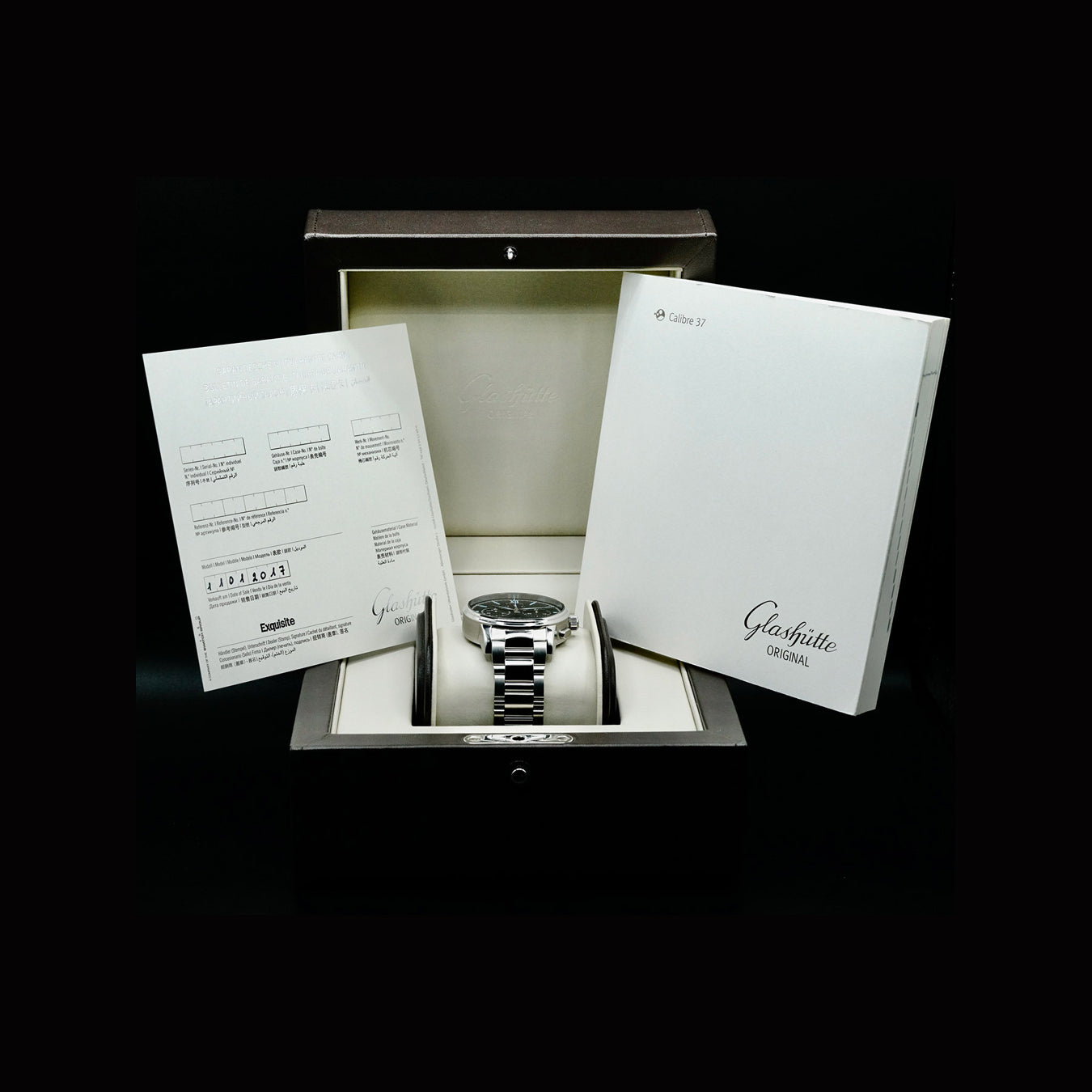 Glashütte Original 1-37-01-03-02-71 Senator Chronograph Panorama Date Black Dial on Bracelet