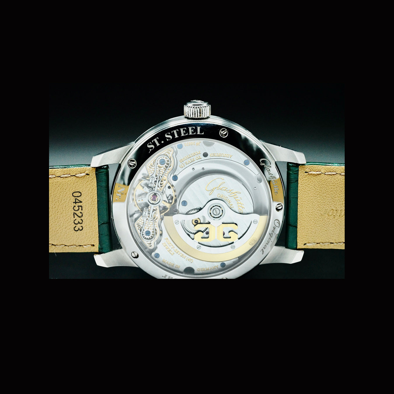 Glashütte Original 1-90-02-13-32-02 PanoMaticLunar Green Dial