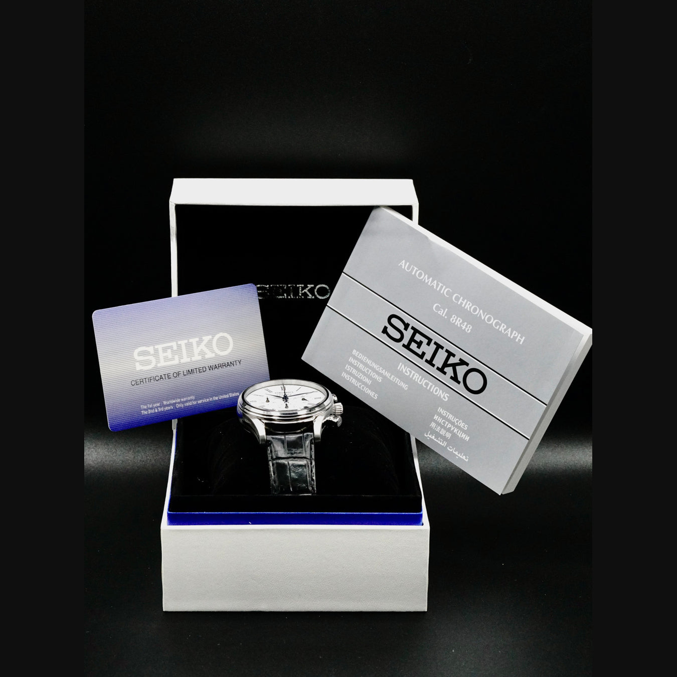Seiko Presage Enamel Automatic Chronograph SRQ023