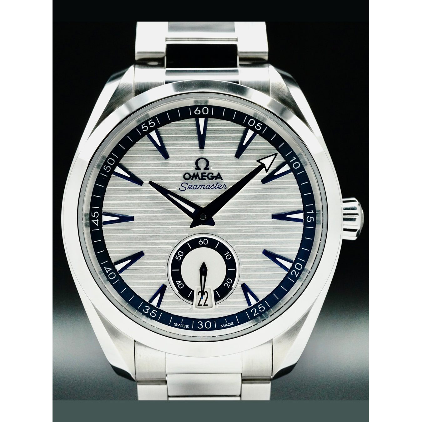 Omega 220.10.41.21.02.004 Aqua Terra 150M Small Seconds Silver Blue Dial on Bracelet