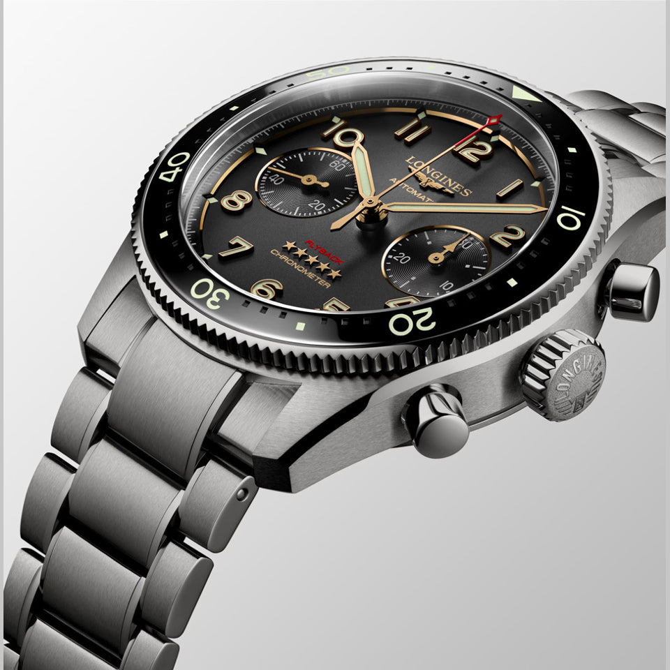 Longines Spirit L3.821.1.53.6 Anthracite Dial on Bracelet