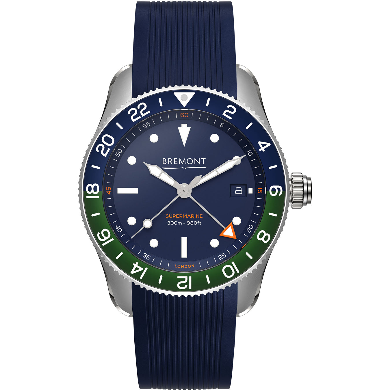 Bremont Supermarine S302 Blue Green on Rubber Strap