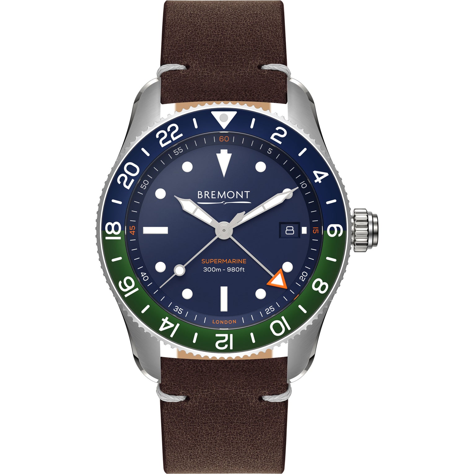 Bremont Supermarine S302 Blue Green on Leather Strap