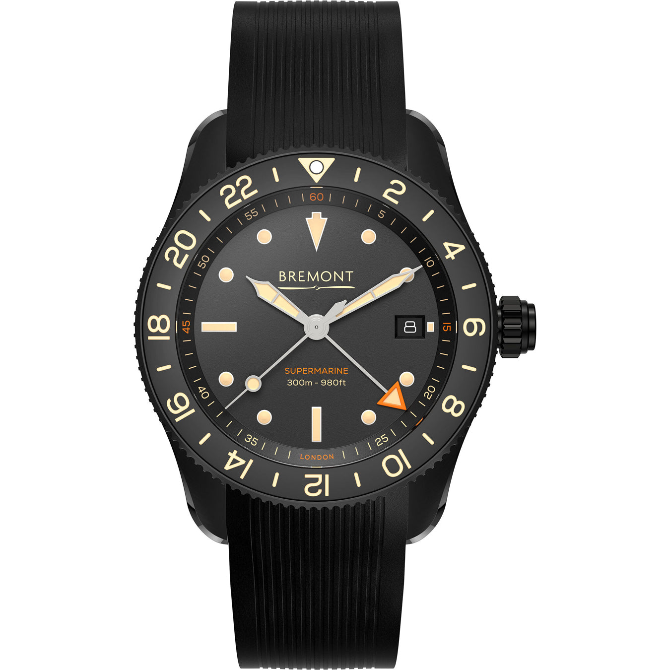 Bremont Supermarine S302 Jet on Rubber Strap