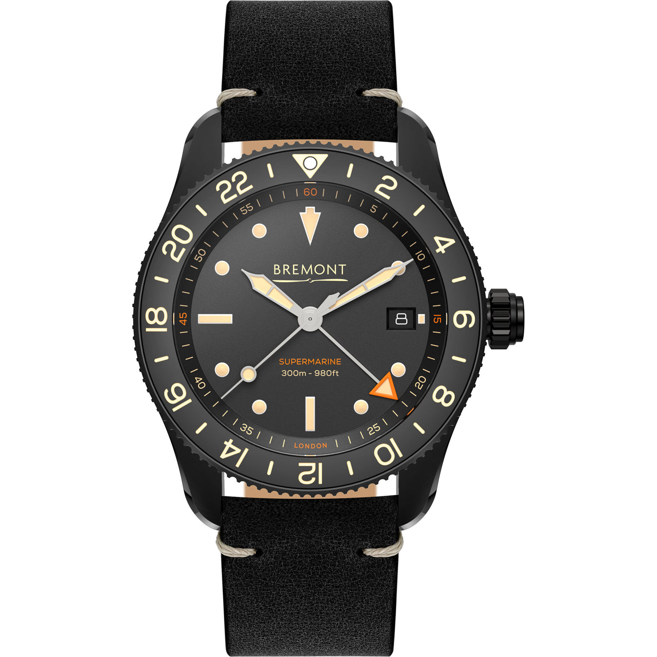 Bremont Supermarine S302 Jet on Leather Strap