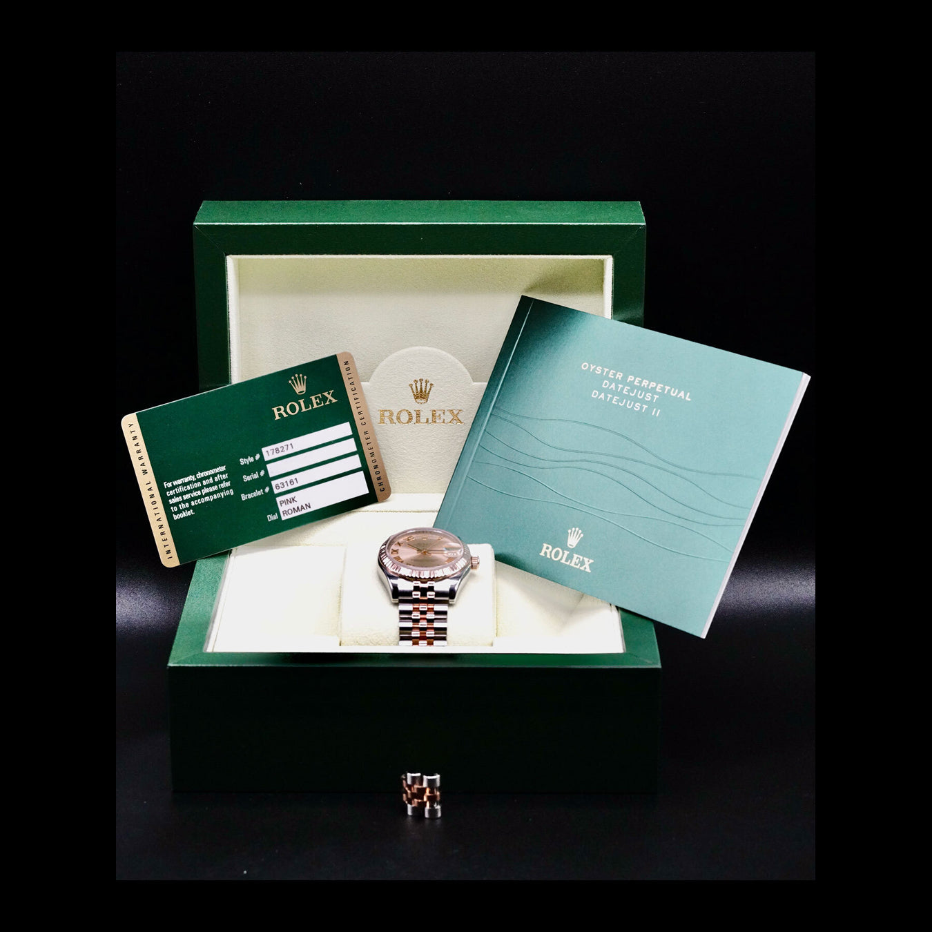 Rolex 178271 Date Just Pink Dial Roman Numerals
