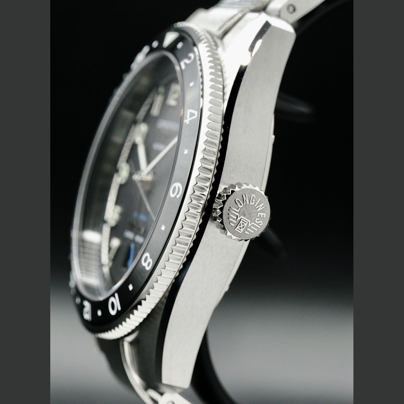 Longines L3.812.4.53.6 Spirit Zulu Time Black Dial