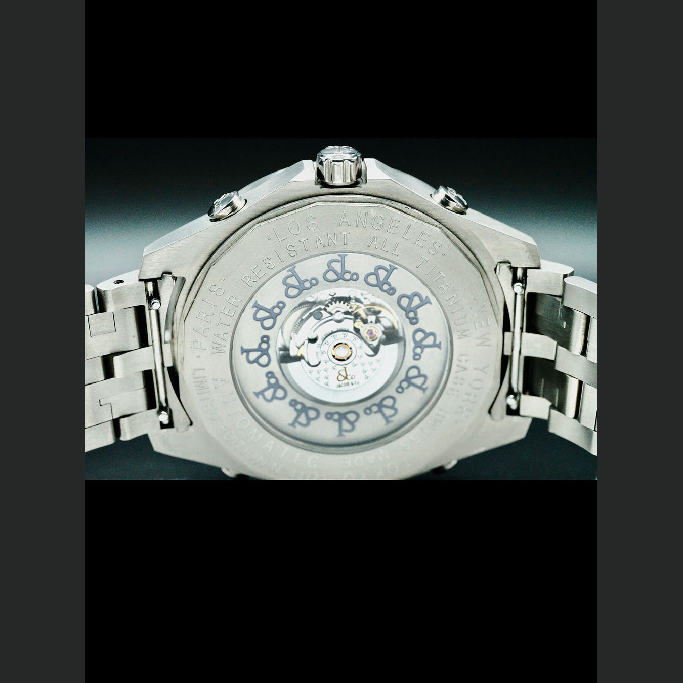 Jacob & Co. JC82B Five Time Zone Factory Dark Blue Diamond Dial