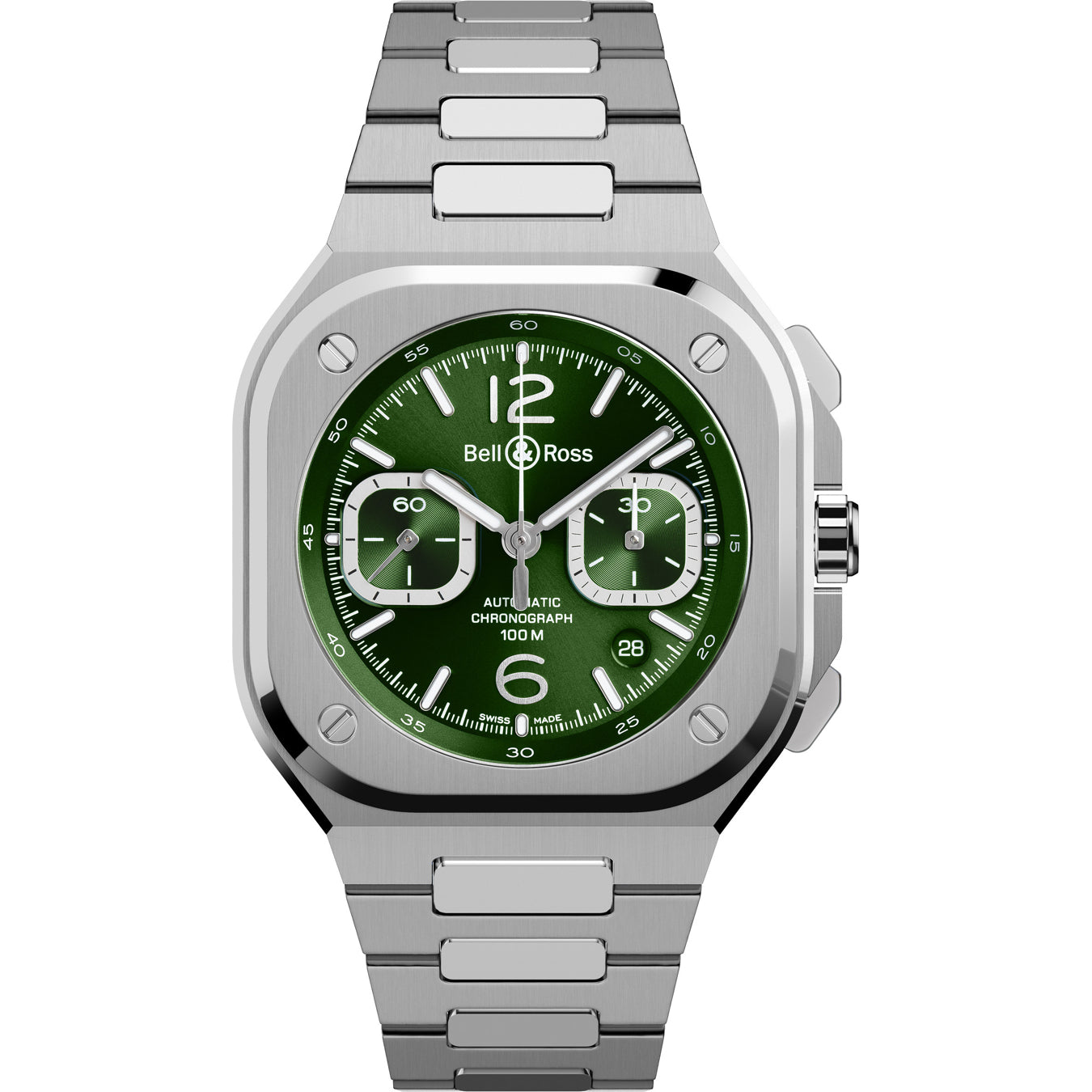Bell & Ross BR 05 Chrono Green Steel on Bracelet