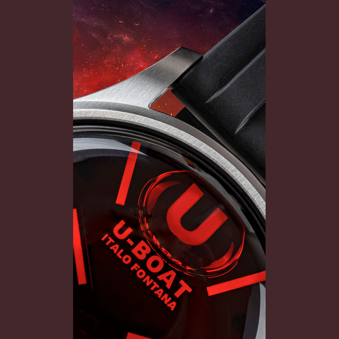 U-Boat 9305 Darkmoon 40mm SS Red Glass