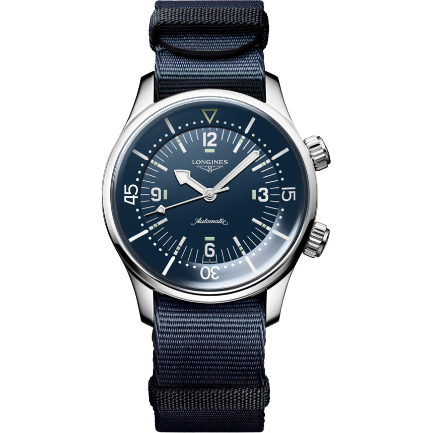 Longines L3.764.4.90.2 Legend Diver 39mm Blue Dial on NATO Strap