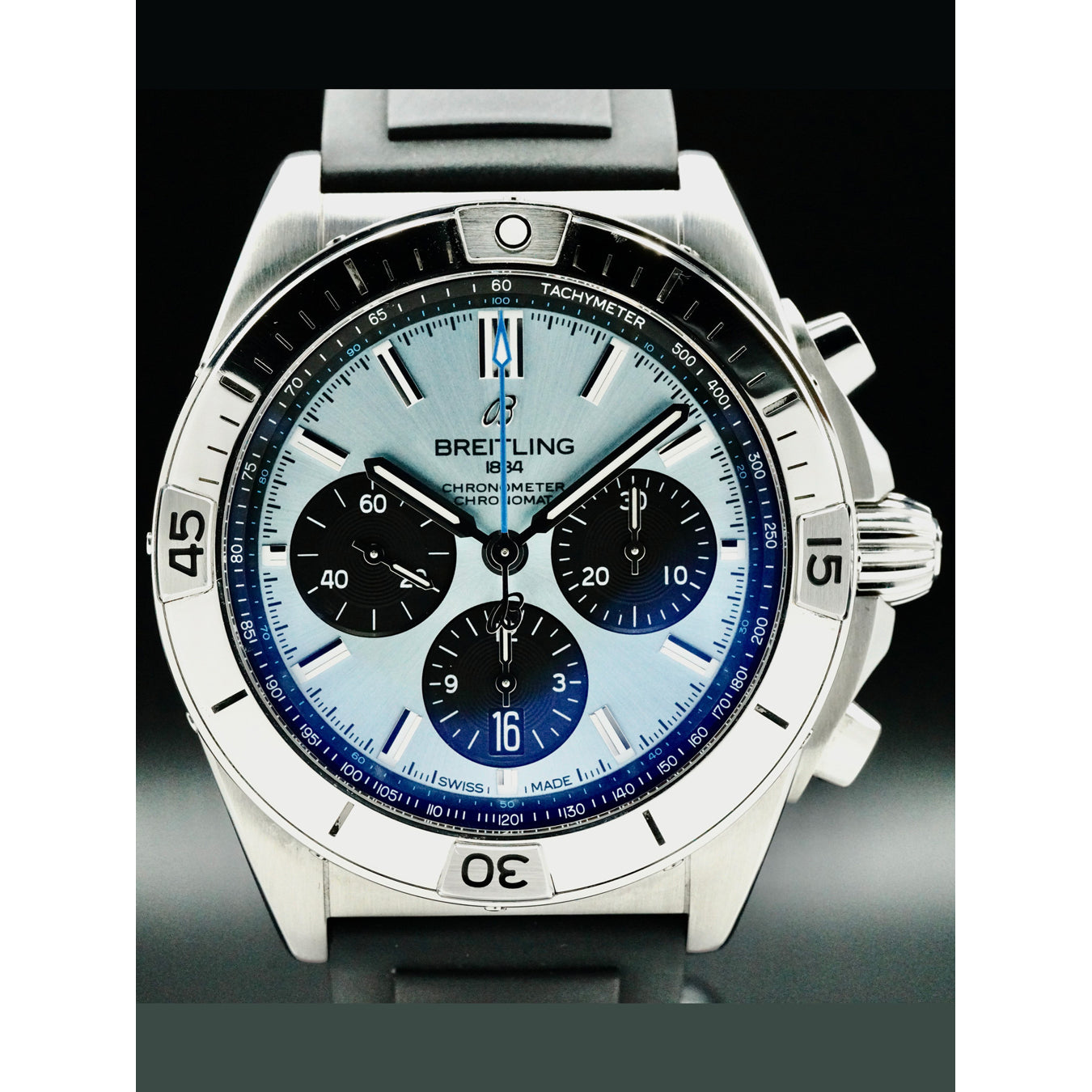Breitling PB0134101C1S1 Chronomat B01 Ice Blue Dial Platinum Bezel Chronograph 42mm