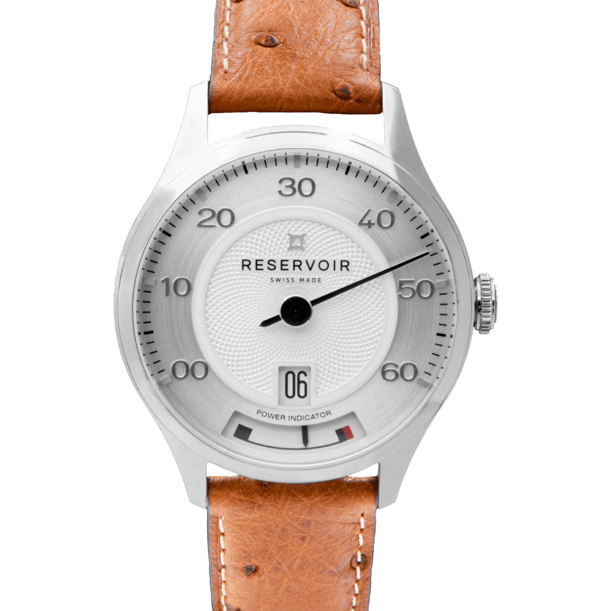 Reservoir Kanister Silver Guilloché on Strap