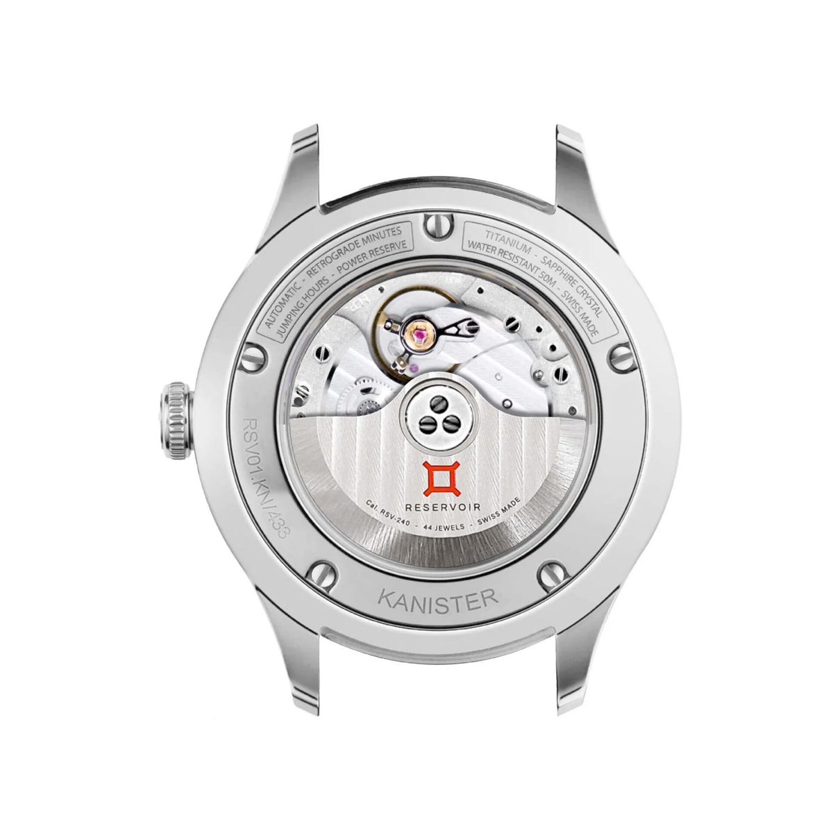 Reservoir Kanister Silver Guilloché on Strap
