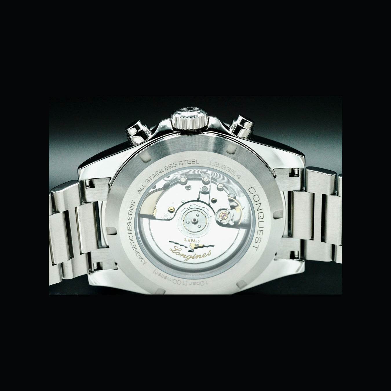 Longines L3.835.4.72.6 Conquest Silver Dial on Bracelet