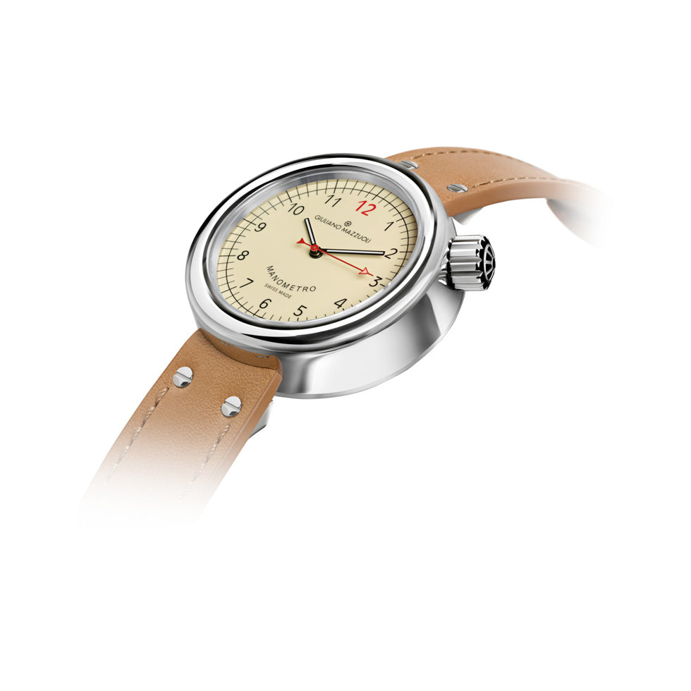 Giuliano Mazzuoli Manometro Ivory Polished Stainless Steel