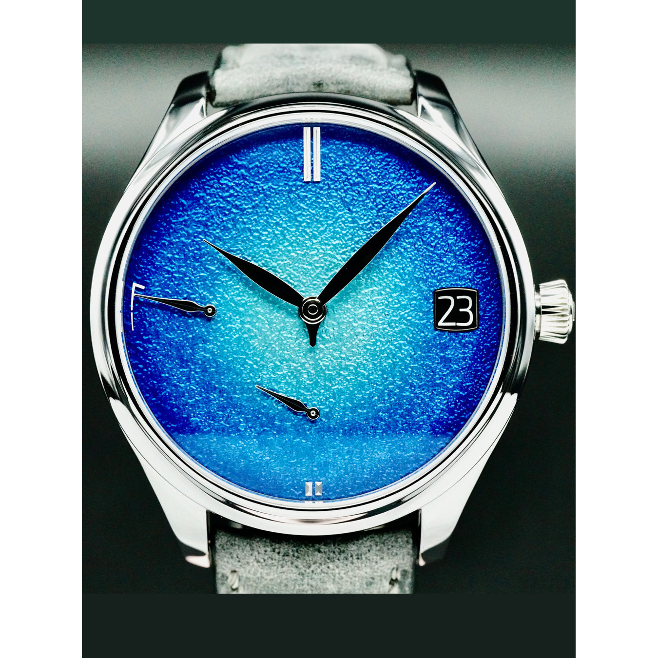 H. Moser & Cie. 1800-2000 Endeavour Perpetual Calendar Tantalum Blue Enamel