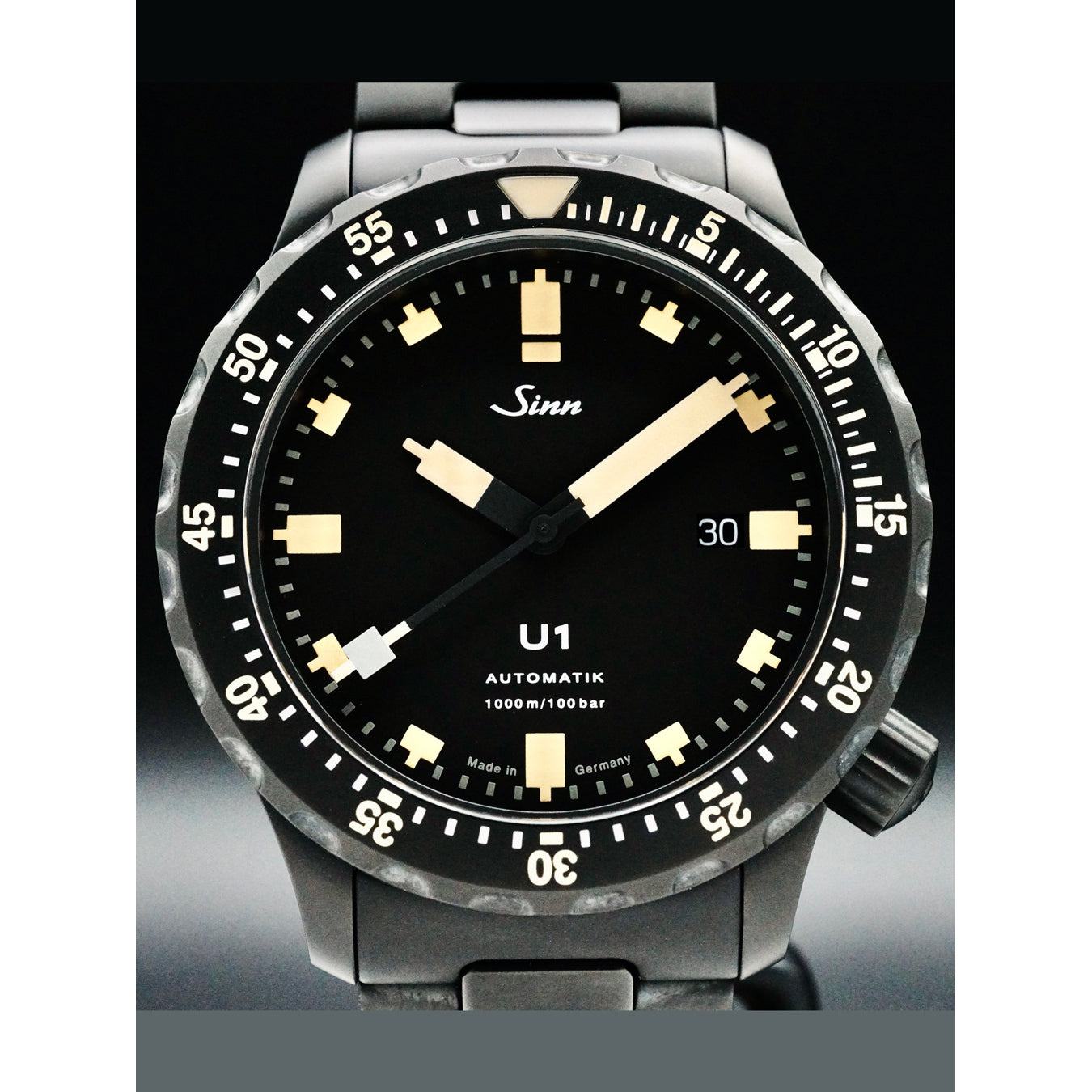 Sinn Diving Watch U1 S E on Black Bracelet 1010.023