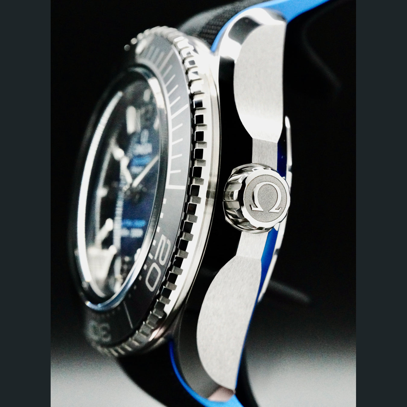 Omega 215.32.46.21.03.001 Seamaster Planet Ocean 6000m Ultra Deep Blue Dial 46mm on Strap
