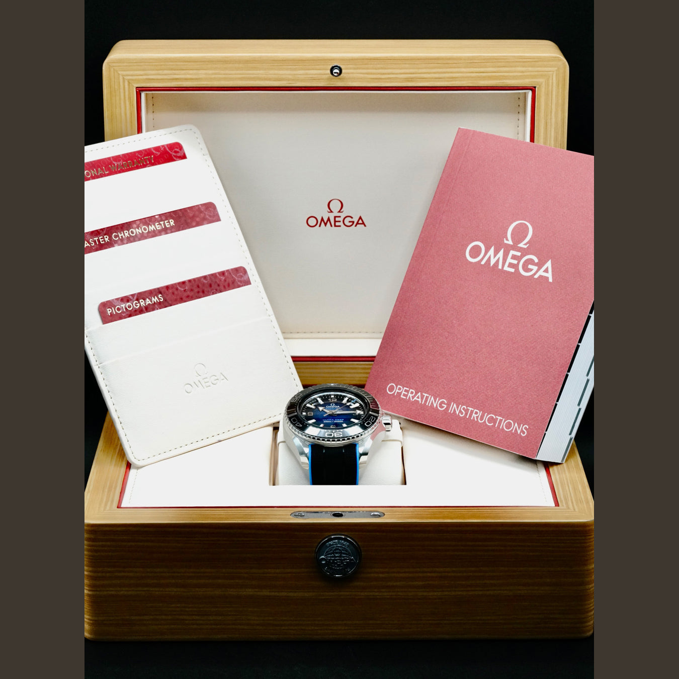 Omega 215.32.46.21.03.001 Seamaster Planet Ocean 6000m Ultra Deep Blue Dial 46mm on Strap
