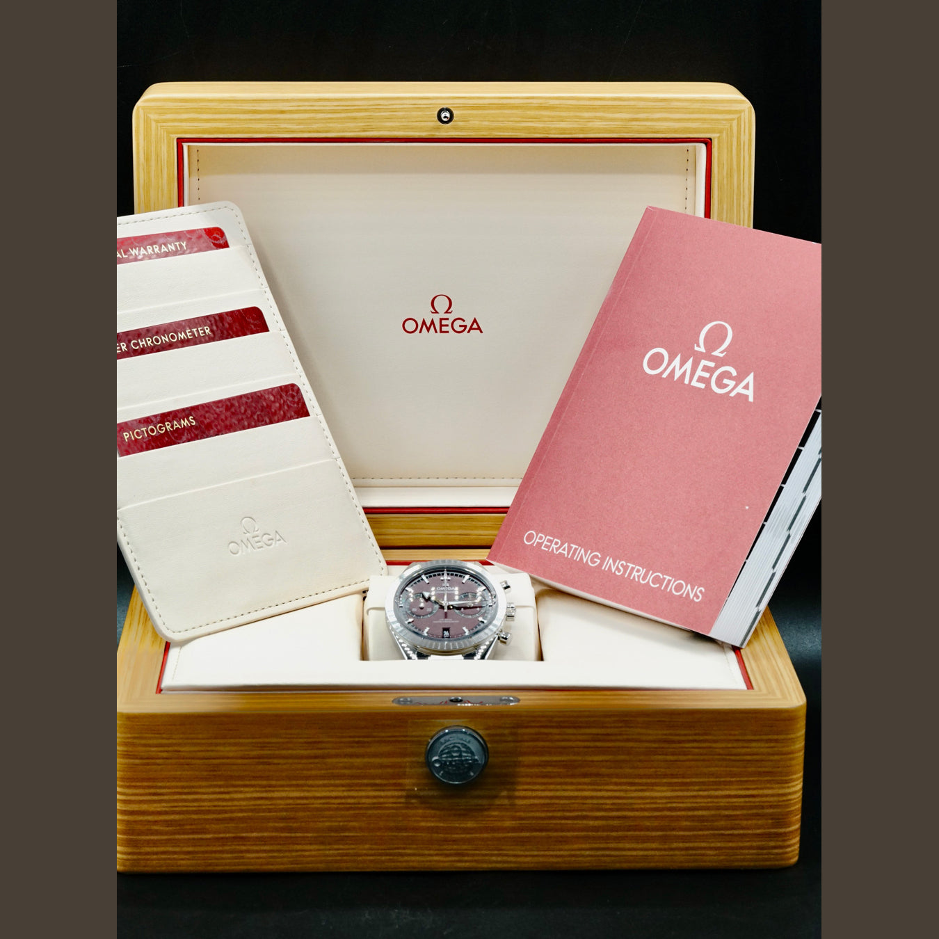 Omega 332.10.41.51.11.001 Speedmaster 57 Coaxial Chronometer Chronograph Red Dial 40.5mm on Bracelet