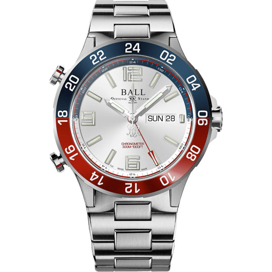 Ball DG3222A-S1CJ-SL Roadmaster Marine GMT Silver Dial 42mm