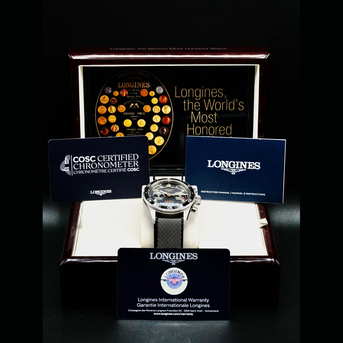 Longines Spirit L3.821.1.53.2 Anthracite Dial on Strap