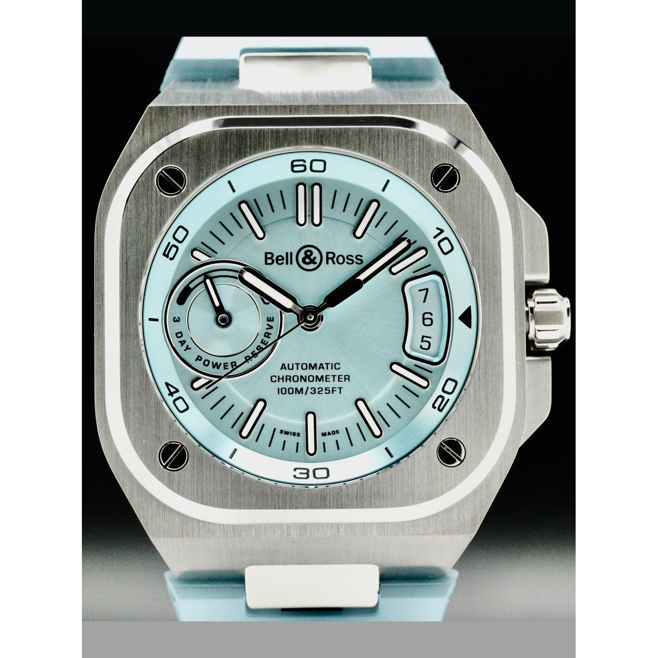 Bell & Ross BR-X5 Ice Blue on Rubber Strap BRX5R-IB-ST/SRB