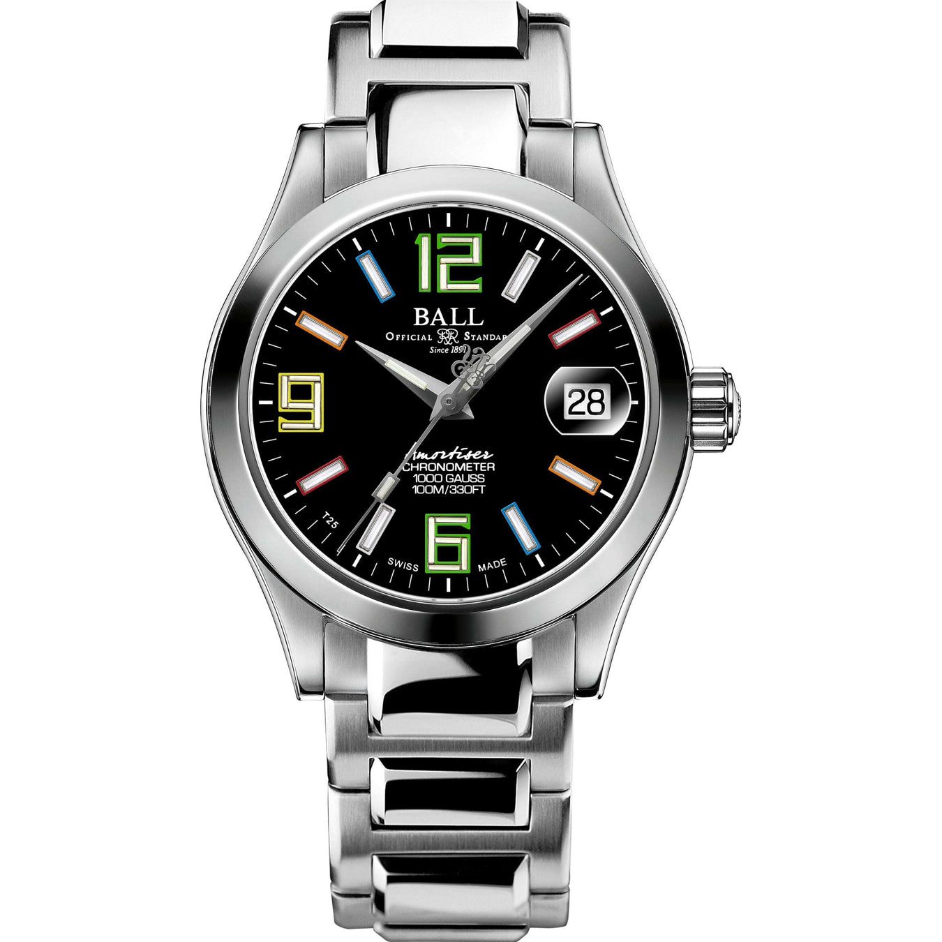 Ball NL9616C-S5CJ-BKR Engineer III Pioneer II Black Dial Rainbow Tubes 36mm