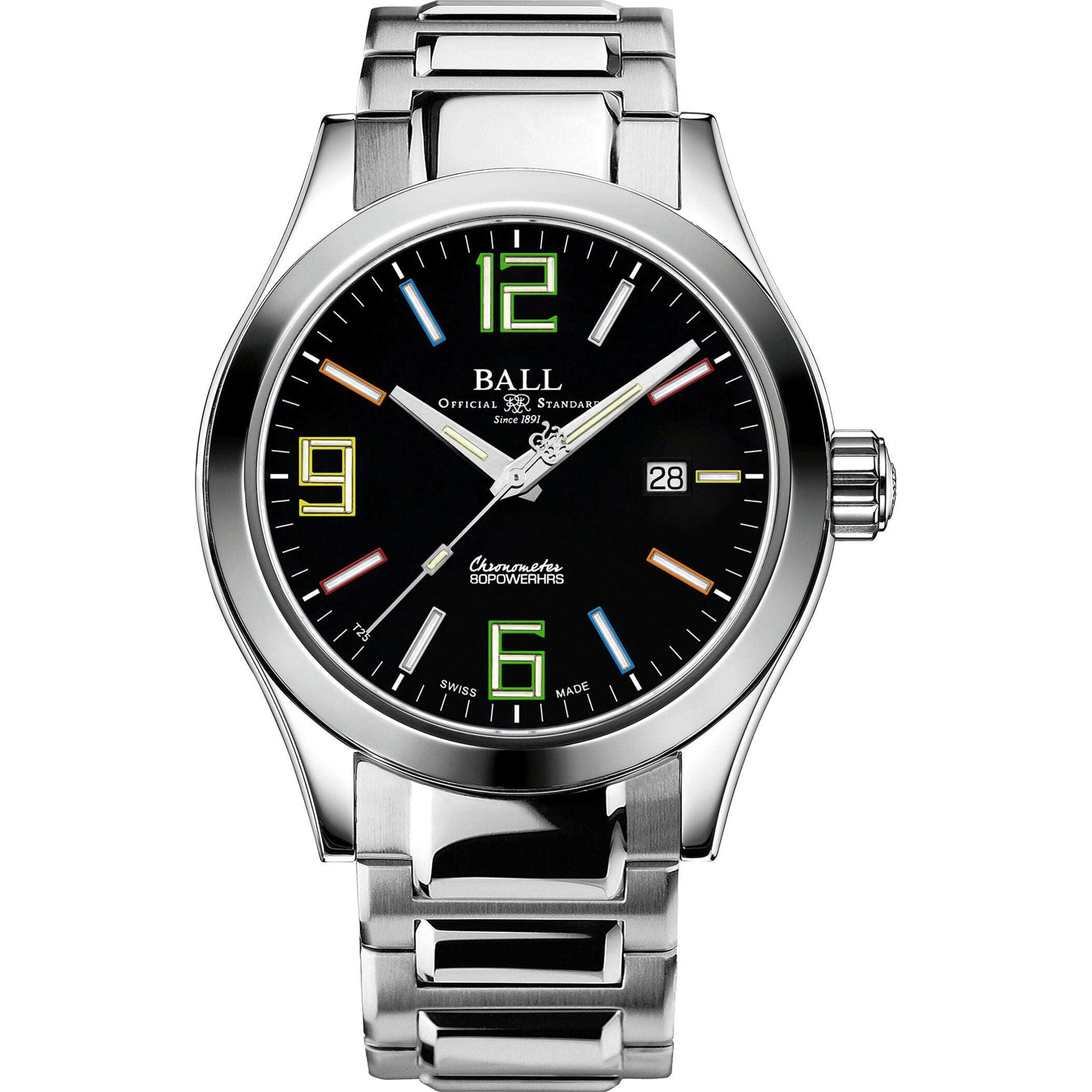 Ball NM2128C-S3CJ-BKR Engineer M Pioneer II Black Dial Rainbow Tubes 43mm