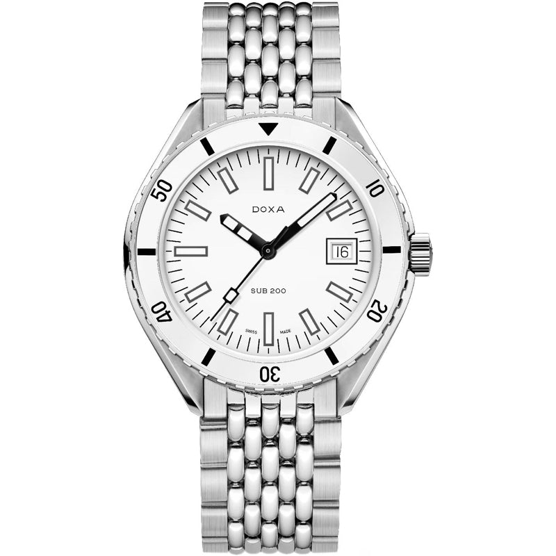 DOXA Sub 200 Whitepearl 799.10.011.10 on Bracelet