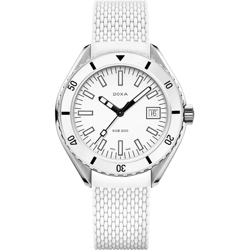 DOXA Sub 200 Whitepearl 799.10.011.23 on Strap
