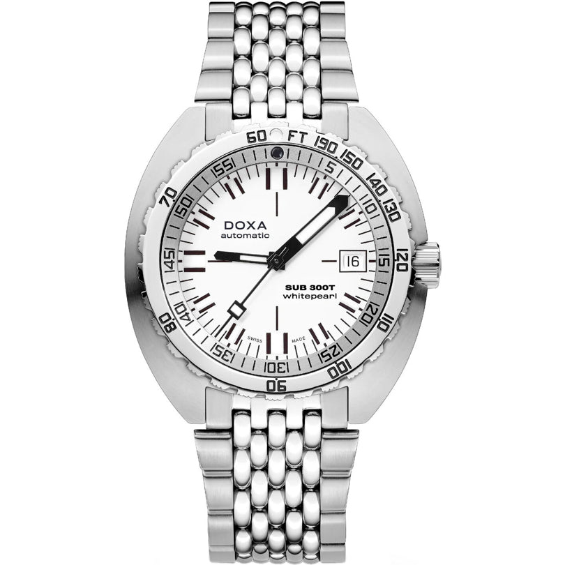 DOXA Sub 300T Whitepearl 840.10.011.10 on Bracelet