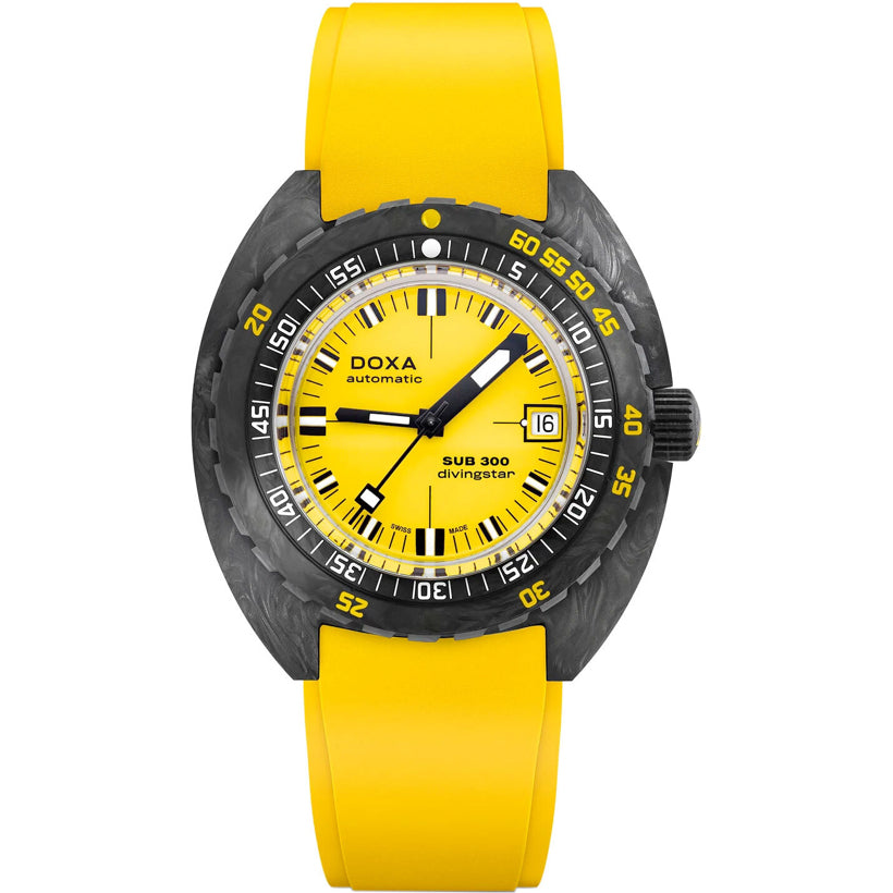 DOXA Sub 300 Carbon Divingstar 822.70.361.31 on Strap