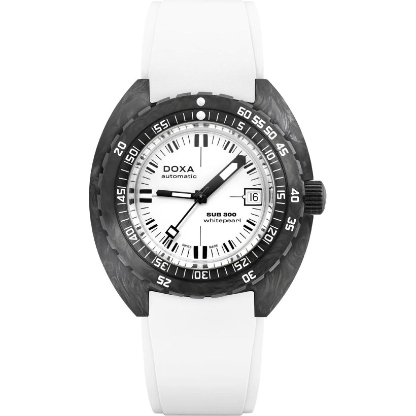 DOXA Sub 300 Carbon Whitepearl 822.70.011.23 on Strap