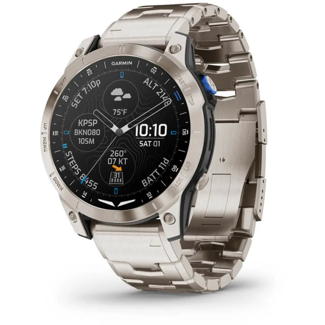 Garmin D2 Mach 1 Aviator Smartwatch with Vented Titanium Bracelet