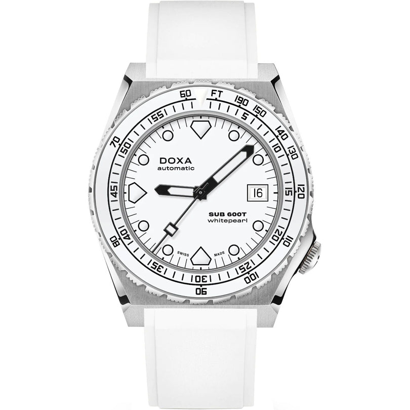 DOXA Sub 600T Whitepearl 861.10.011.23 on Strap