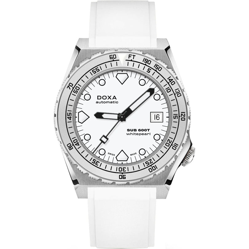 DOXA Sub 600T Whitepearl 862.10.011.23 on Strap