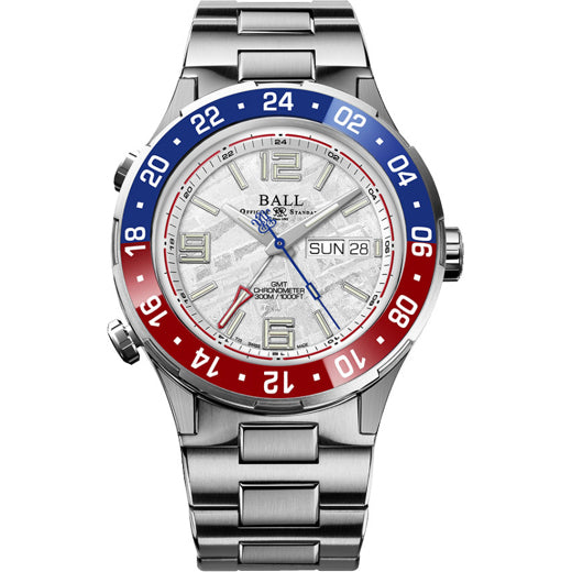Ball Roadmaster Marine GMT Meteorite Dial 40mm Blue & Red