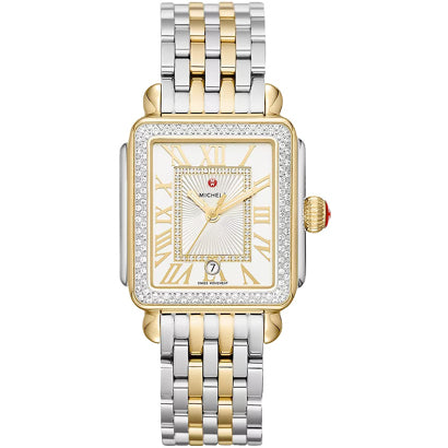 Michele Deco Madison Diamond Two-Tone 18K Gold Diamond Dial Watch MWW06T000144
