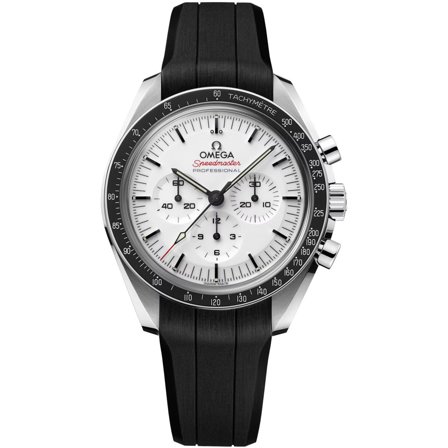 Omega Speedmaster Moonwatch Professional White Dial on Rubber Strap