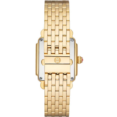 Michele Deco Mid 18K Gold Diamond Dial Watch MWW06V000004