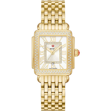 Michele Deco Madison Mid 18K Gold Diamond Watch MWW06G000003