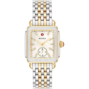 Michele Deco Mid Two-Tone 18K Gold Diamond Watch MWW06V000123
