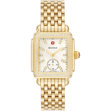 Michele Deco Mid 18K Gold-Plated Diamond Watch MWW06V000124