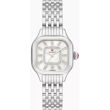 Michele Meggie Stainless Steel Diamond Dial Watch MWW33B000008